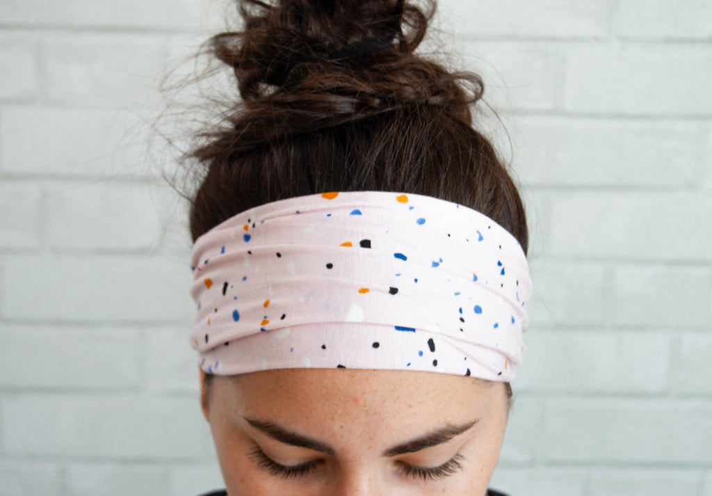 Soft No Slip Wide Comfort Headband Pink Confetti