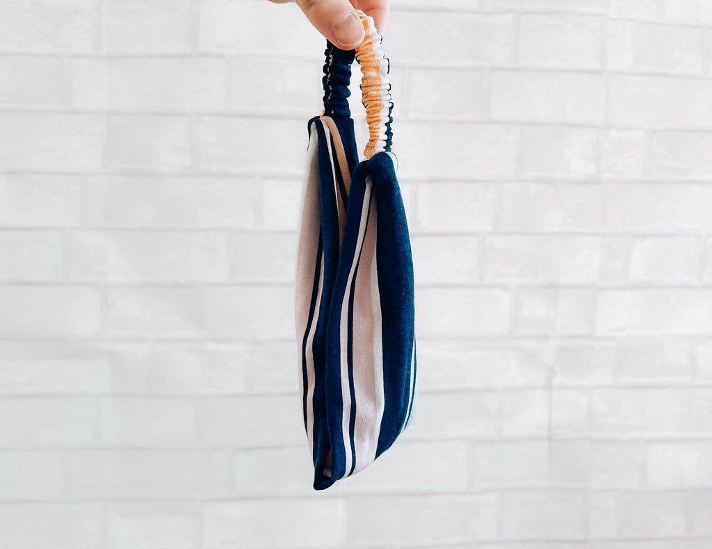 No Slip Super Soft Headband Navy Stripe