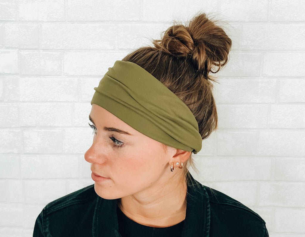 Soft Comfort Sweat Absorbent Wide Headband Green