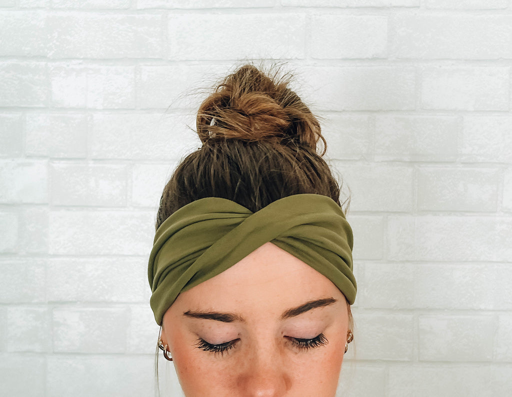 Soft Comfort Sweat Absorbent Wide Headband Green