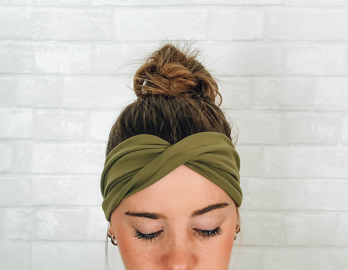 Soft Comfort Sweat Absorbent Wide Headband Green