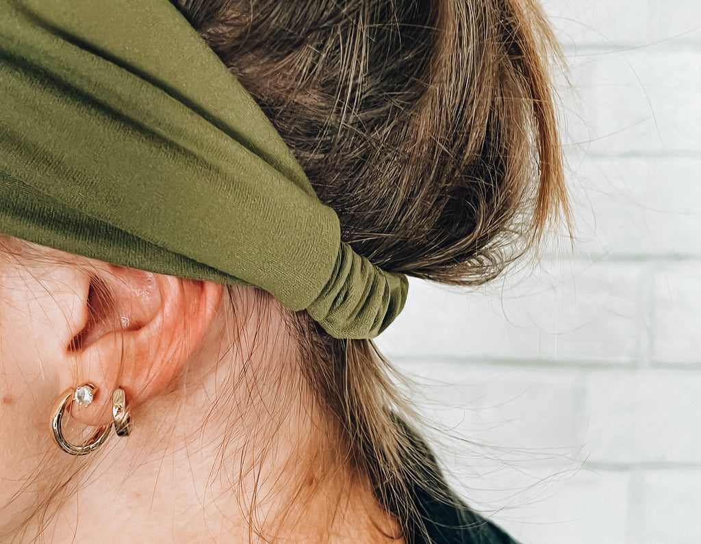 Soft Comfort Sweat Absorbent Wide Headband Green