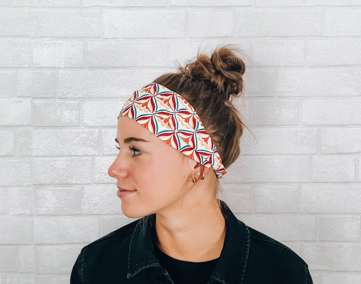 Super Soft No Slip Headband Multicolor Geometric Print