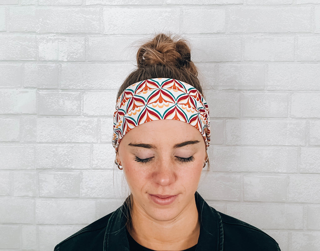 Super Soft No Slip Headband Multicolor Geometric Print