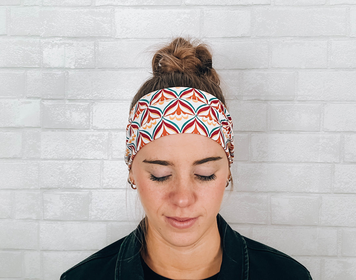 Super Soft No Slip Headband Multicolor Geometric Print