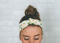 Lemon Print Tie Head Scarf Headband