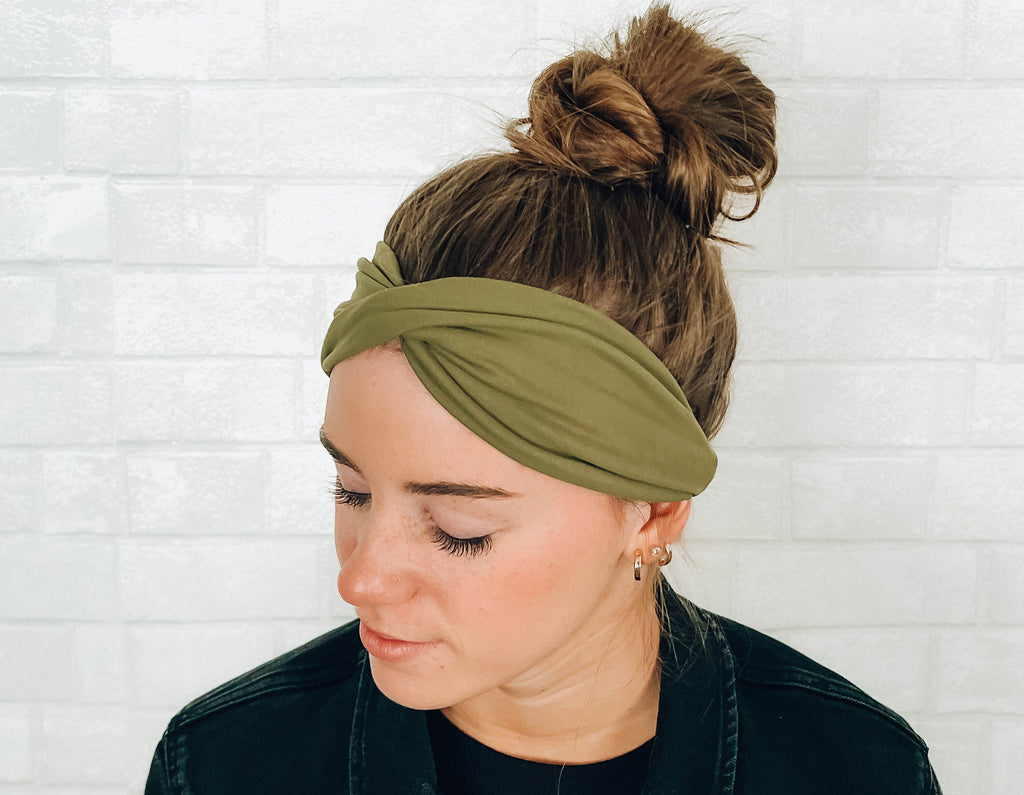 Soft Comfort Sweat Absorbent Wide Headband Green
