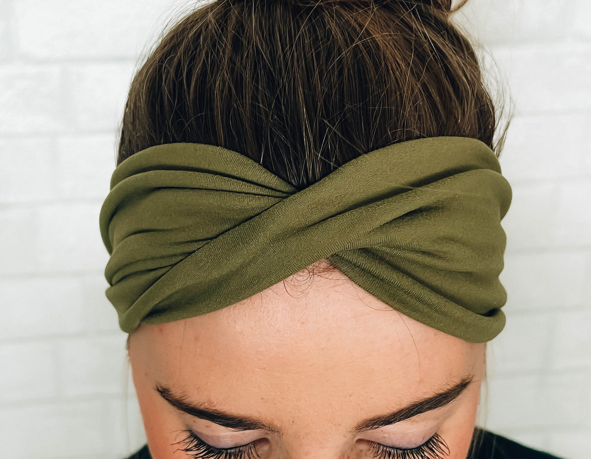 Soft Comfort Sweat Absorbent Wide Headband Green