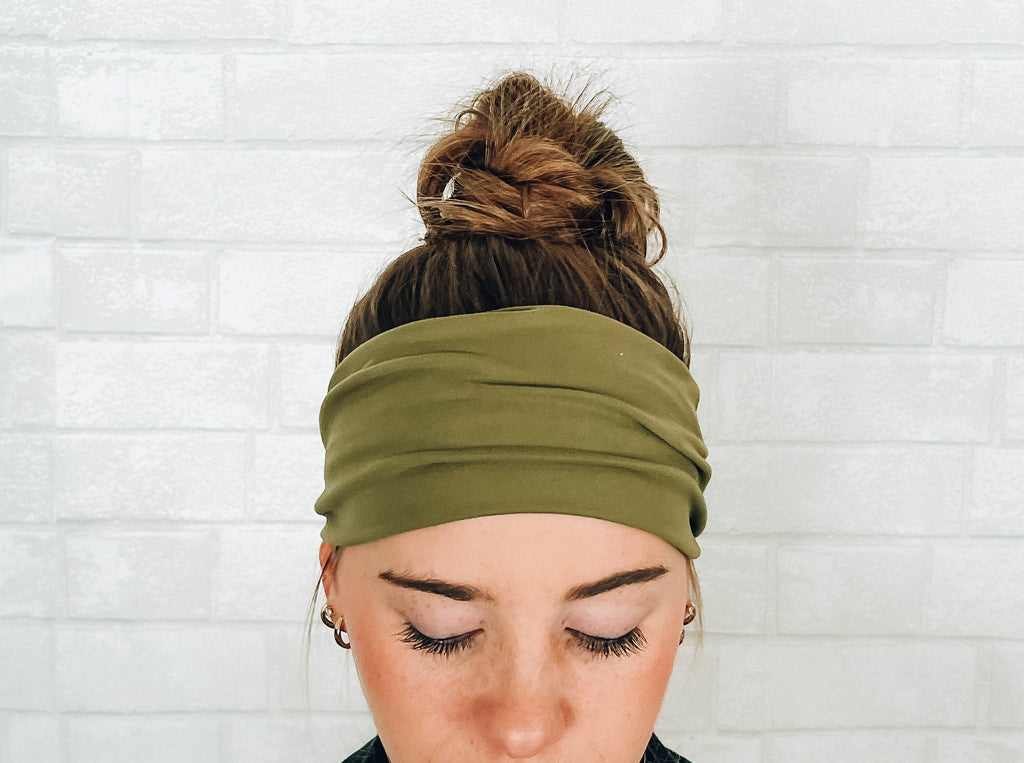 Soft Comfort Sweat Absorbent Wide Headband Green