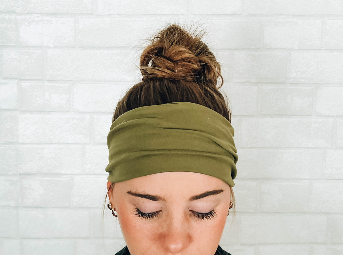 Soft Comfort Sweat Absorbent Wide Headband Green