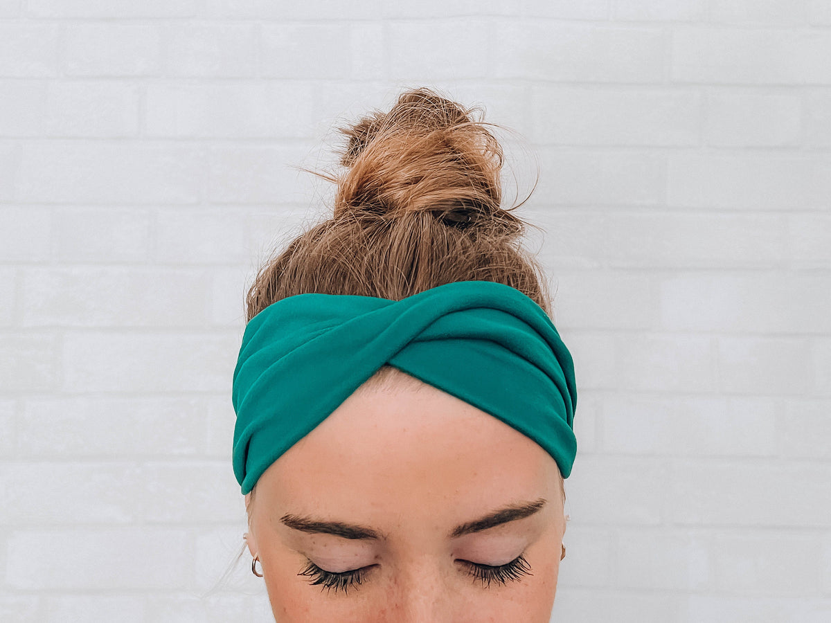 No Slip Soft Wide Bright Teal Twistable Headband