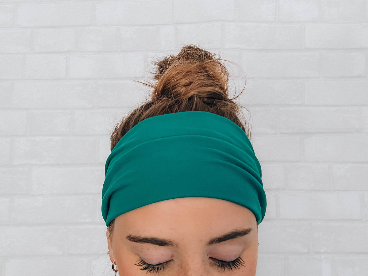 No Slip Soft Wide Bright Teal Twistable Headband