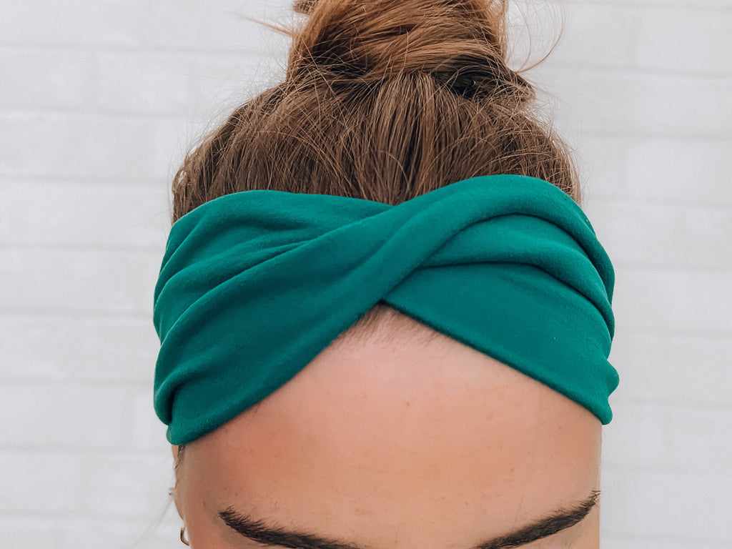 No Slip Soft Wide Bright Teal Twistable Headband