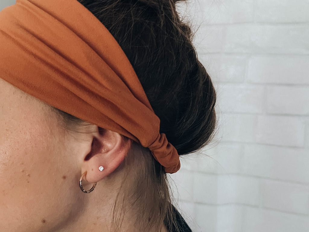 Soft No Slip Comfort Wide Sweat Headband Orange Workout Band