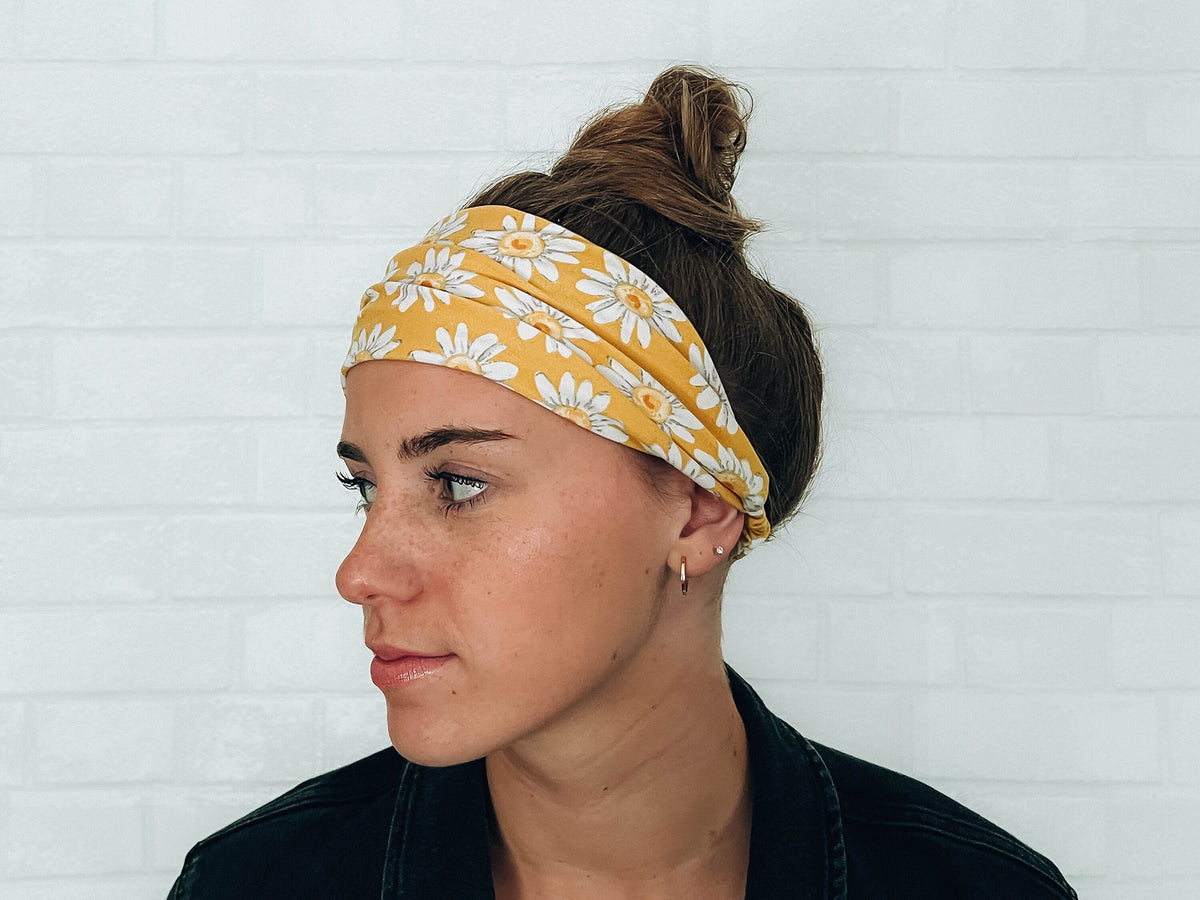 Soft No Slip Yellow Daisy Headband (available in multiple sizes)