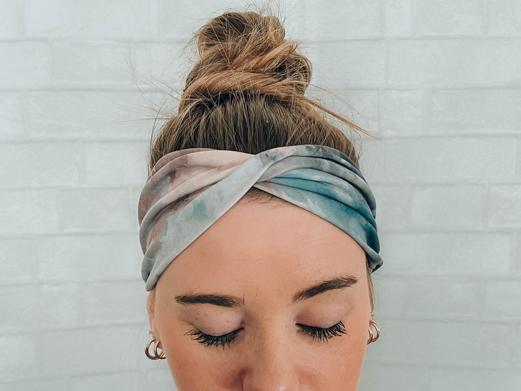 No Slip Super Soft Sweat Headband Dark Purple Tie Dye