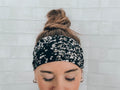 No Slip Super Soft Fits All Headband Black and White Pattern