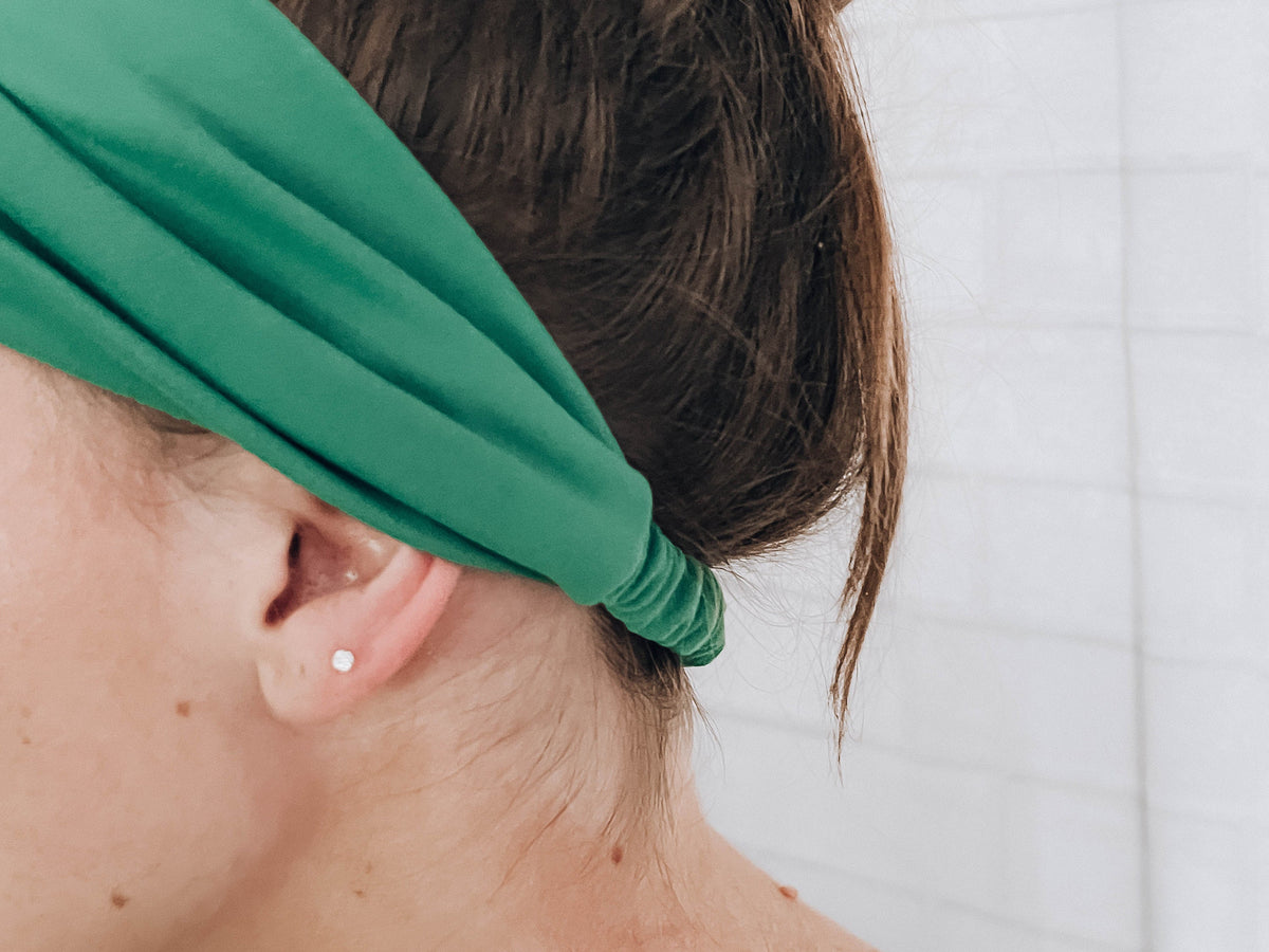 No Slip Super Soft Wide Green Twistable Headband