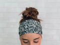 Soft No Slip Sweat Absorbent Wide Headband Teal Floral Print