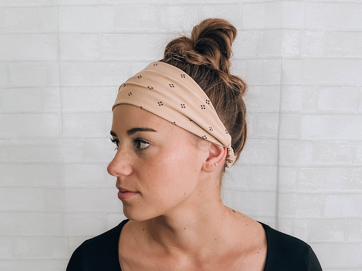 Soft Tan No Slip Wide Comfort Headband Hairband