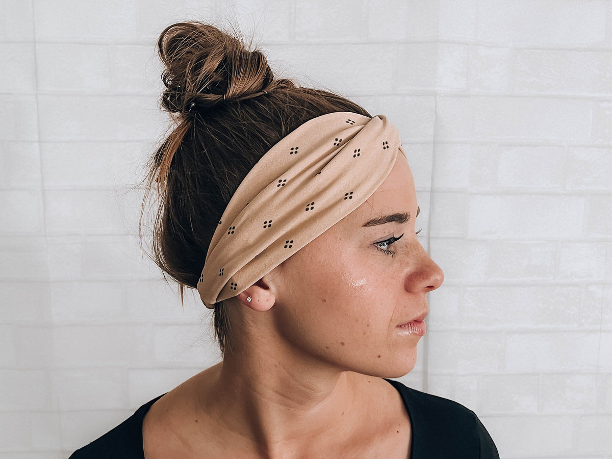 Soft Tan No Slip Wide Comfort Headband Hairband