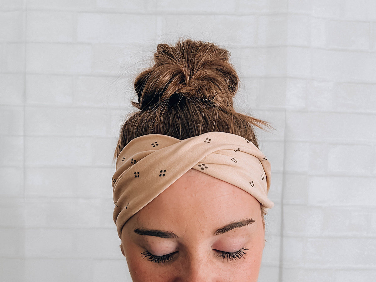 Soft Tan No Slip Wide Comfort Headband Hairband