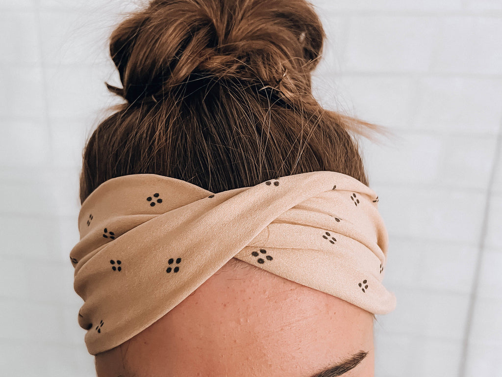 Soft Tan No Slip Wide Comfort Headband Hairband
