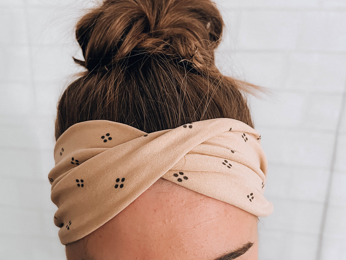 Soft Tan No Slip Wide Comfort Headband Hairband