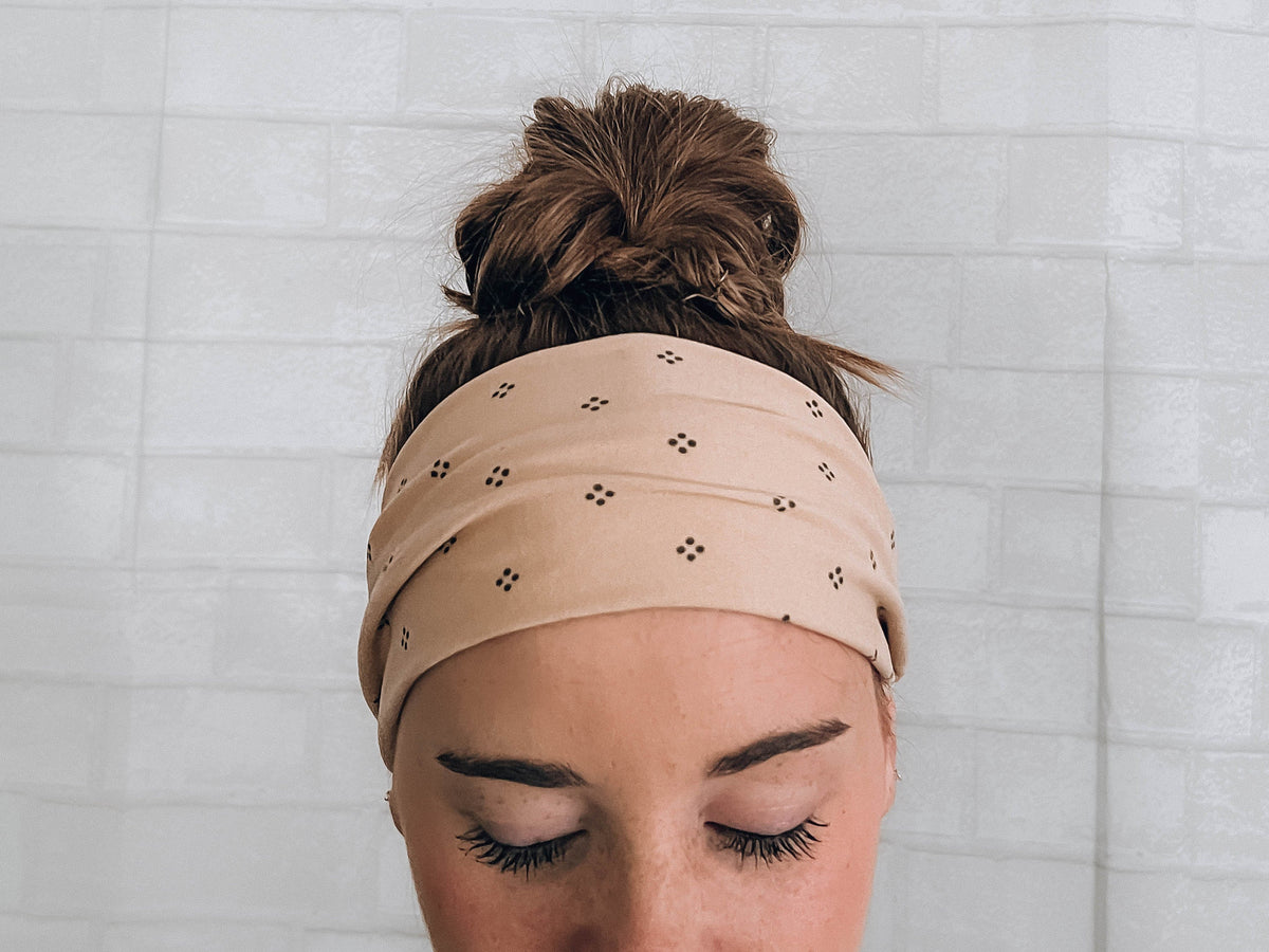 Soft Tan No Slip Wide Comfort Headband Hairband
