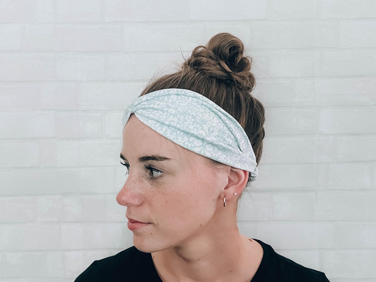 Light Blue Super Soft No Slip Wide Headband