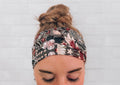 Soft No Slip Wide Comfort Headband Grey Floral