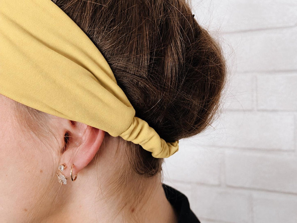 No Slip Soft Wide Comfort Headband in Light Yellow