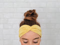 No Slip Soft Wide Comfort Headband in Light Yellow