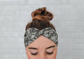 No Slip Super Soft Sweat Headband Green Floral
